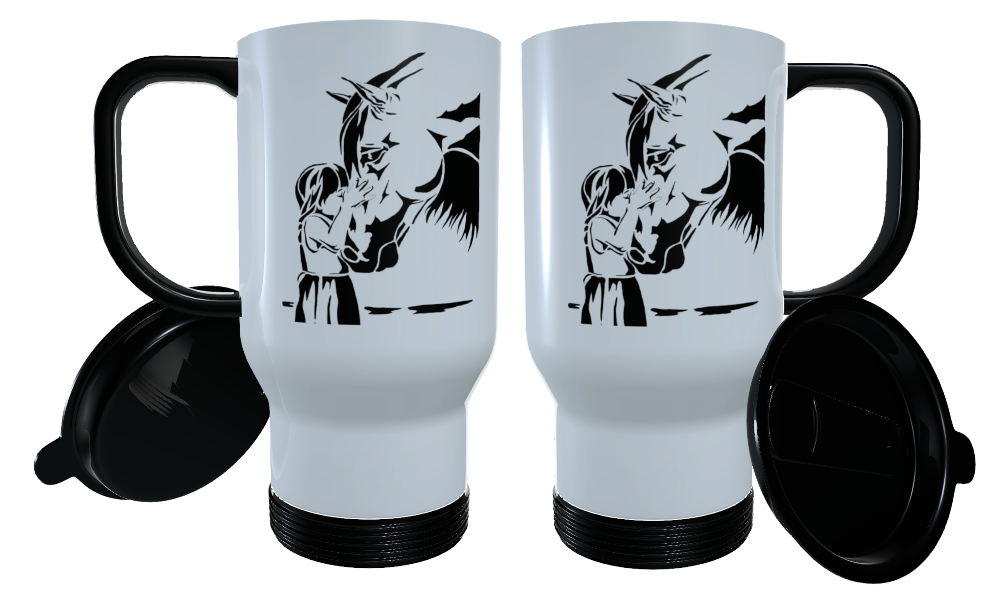 Horse And Girl Travel Mug, Personalised Travel Mug